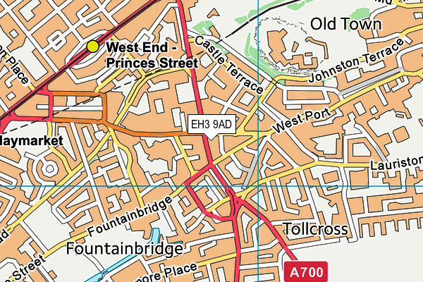 EH3 9AD map - OS VectorMap District (Ordnance Survey)