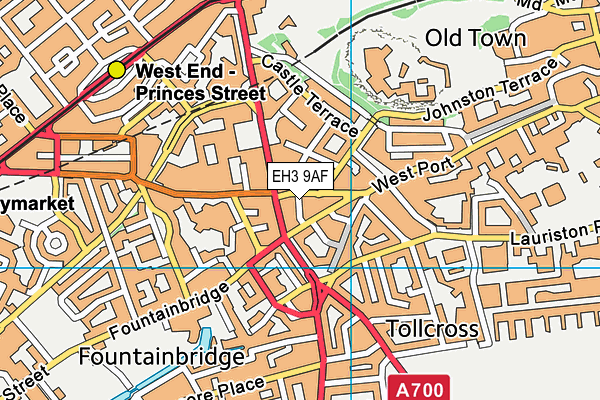 EH3 9AF map - OS VectorMap District (Ordnance Survey)