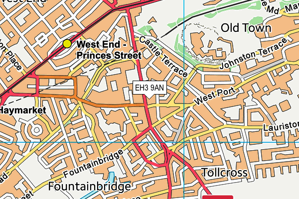 EH3 9AN map - OS VectorMap District (Ordnance Survey)