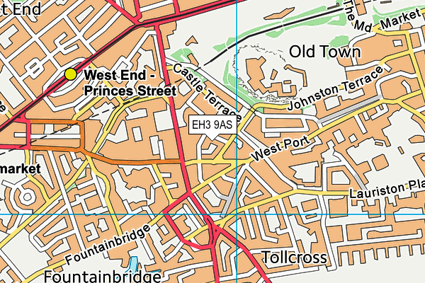 EH3 9AS map - OS VectorMap District (Ordnance Survey)