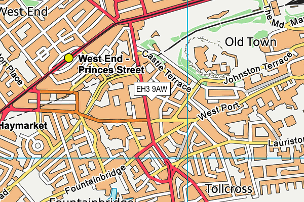 EH3 9AW map - OS VectorMap District (Ordnance Survey)