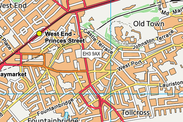 EH3 9AX map - OS VectorMap District (Ordnance Survey)