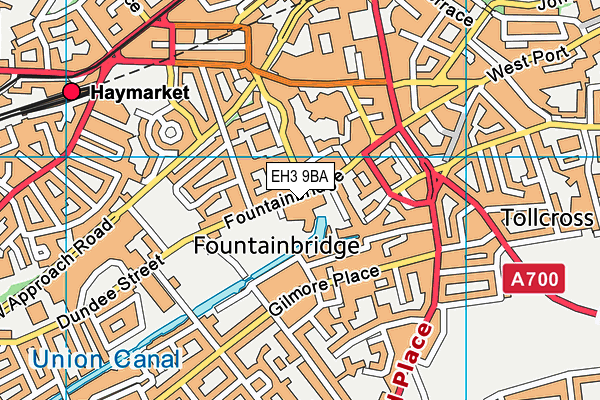 EH3 9BA map - OS VectorMap District (Ordnance Survey)