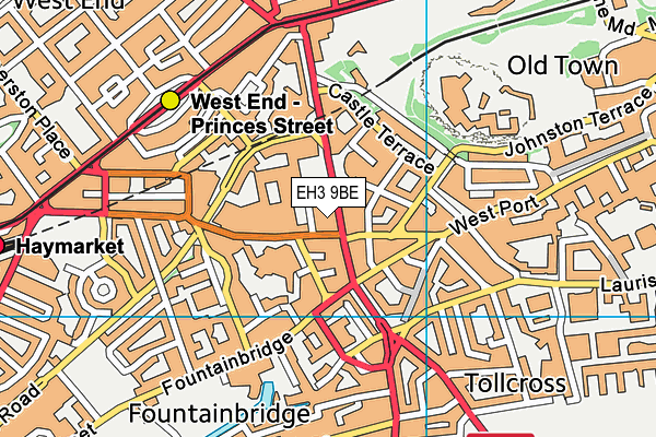 EH3 9BE map - OS VectorMap District (Ordnance Survey)