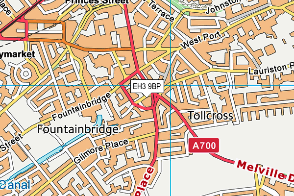 EH3 9BP map - OS VectorMap District (Ordnance Survey)