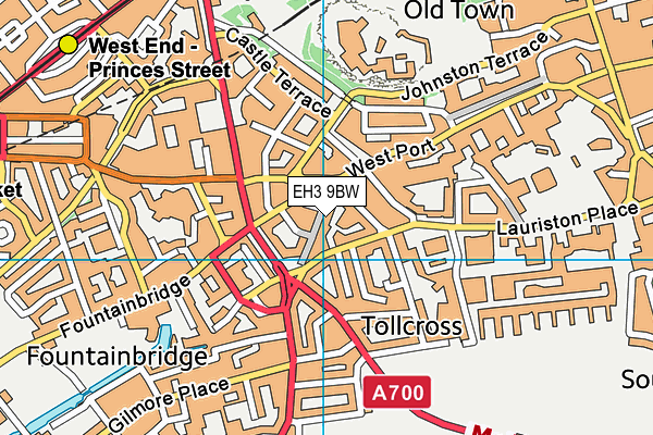 EH3 9BW map - OS VectorMap District (Ordnance Survey)