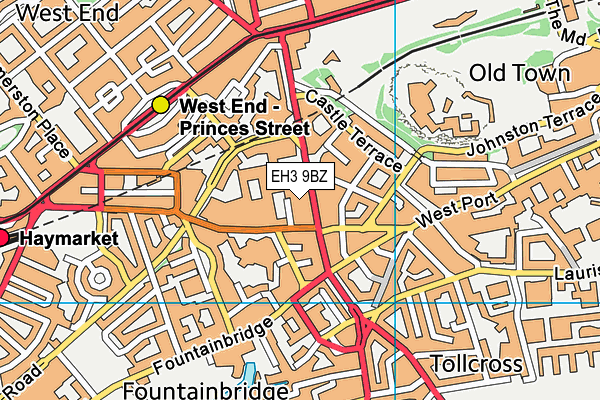 EH3 9BZ map - OS VectorMap District (Ordnance Survey)