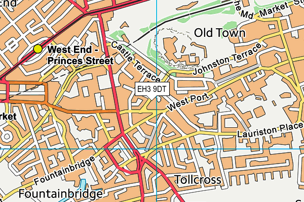 EH3 9DT map - OS VectorMap District (Ordnance Survey)