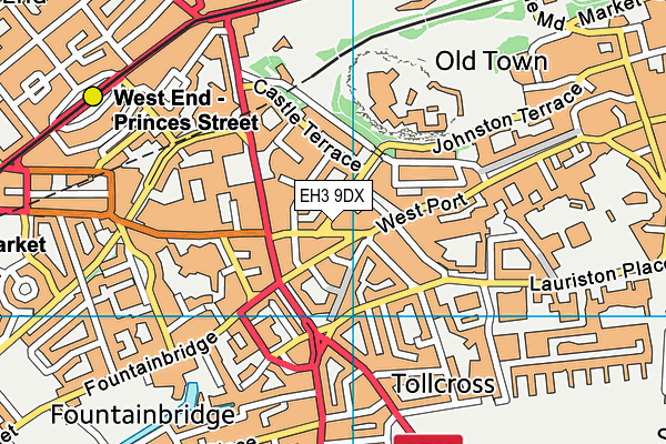 EH3 9DX map - OS VectorMap District (Ordnance Survey)