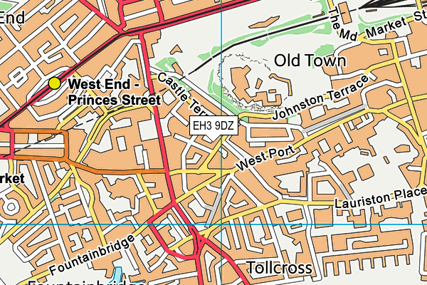 EH3 9DZ map - OS VectorMap District (Ordnance Survey)