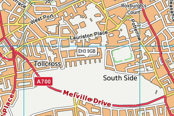 EH3 9GB map - OS VectorMap District (Ordnance Survey)