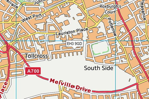 EH3 9GD map - OS VectorMap District (Ordnance Survey)