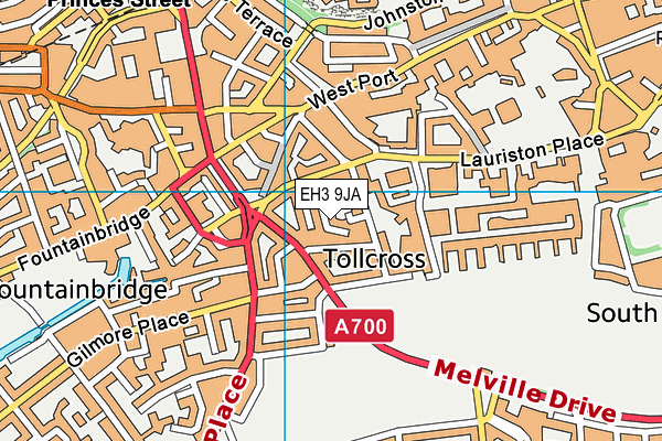 EH3 9JA map - OS VectorMap District (Ordnance Survey)