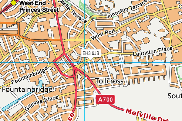 EH3 9JB map - OS VectorMap District (Ordnance Survey)