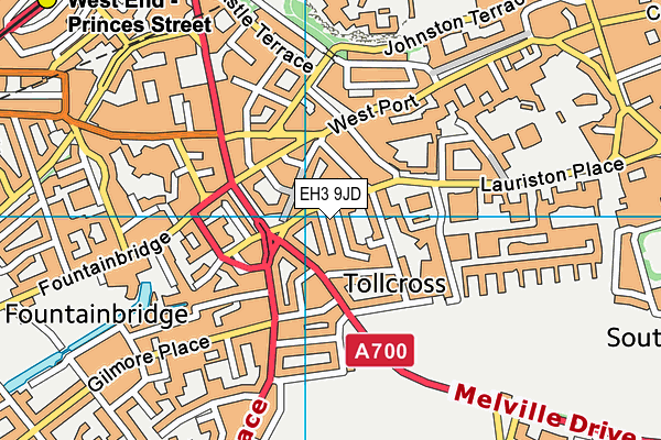 EH3 9JD map - OS VectorMap District (Ordnance Survey)