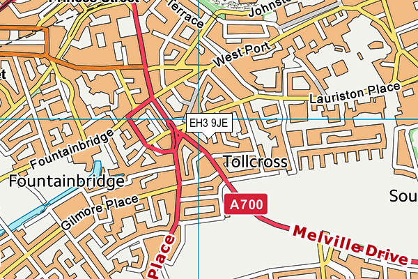 EH3 9JE map - OS VectorMap District (Ordnance Survey)