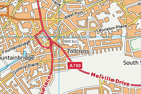 EH3 9JJ map - OS VectorMap District (Ordnance Survey)