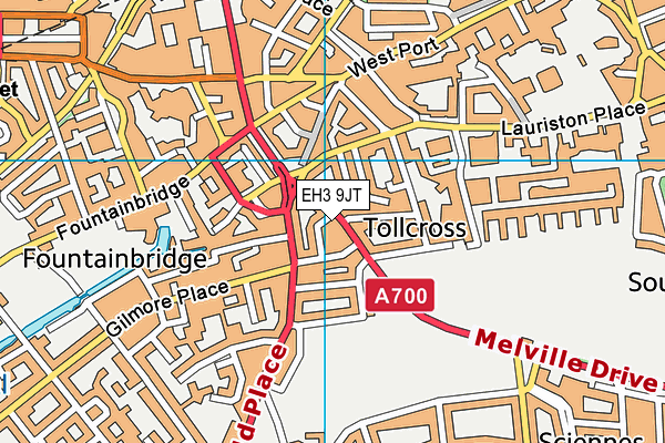 EH3 9JT map - OS VectorMap District (Ordnance Survey)