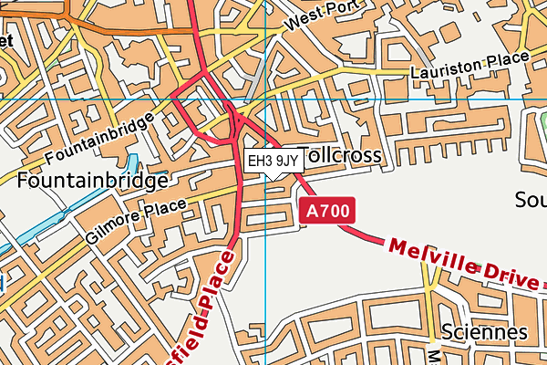 EH3 9JY map - OS VectorMap District (Ordnance Survey)