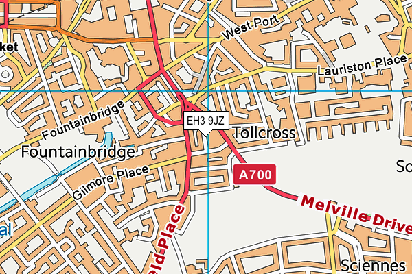 EH3 9JZ map - OS VectorMap District (Ordnance Survey)