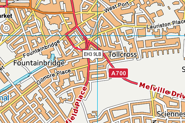 EH3 9LB map - OS VectorMap District (Ordnance Survey)