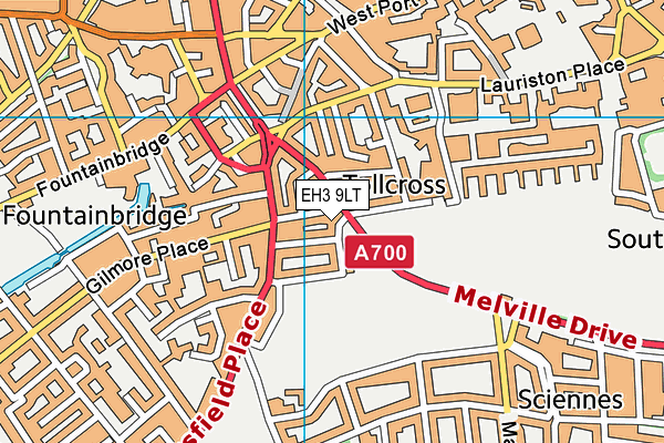 EH3 9LT map - OS VectorMap District (Ordnance Survey)