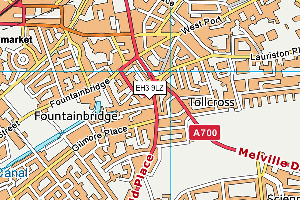 EH3 9LZ map - OS VectorMap District (Ordnance Survey)