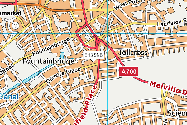 EH3 9NB map - OS VectorMap District (Ordnance Survey)