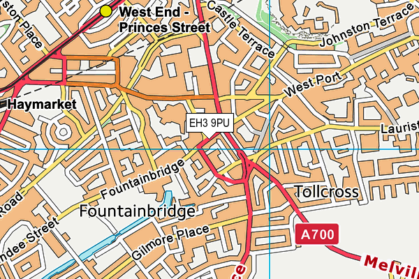 EH3 9PU map - OS VectorMap District (Ordnance Survey)