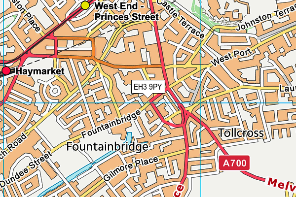 EH3 9PY map - OS VectorMap District (Ordnance Survey)