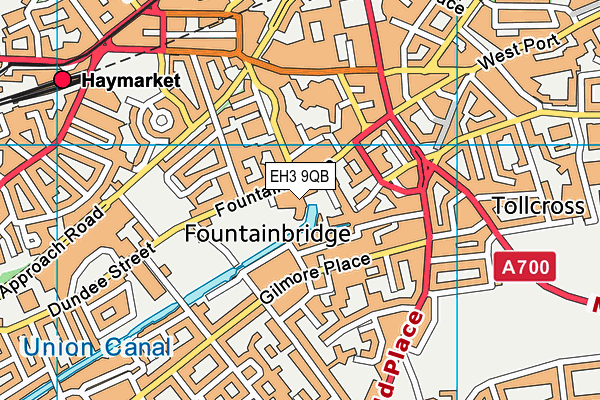 EH3 9QB map - OS VectorMap District (Ordnance Survey)