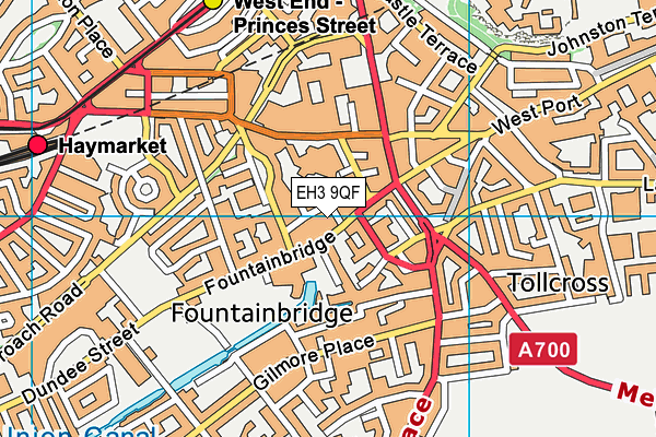 EH3 9QF map - OS VectorMap District (Ordnance Survey)