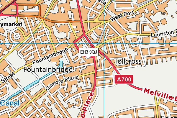 EH3 9QJ map - OS VectorMap District (Ordnance Survey)