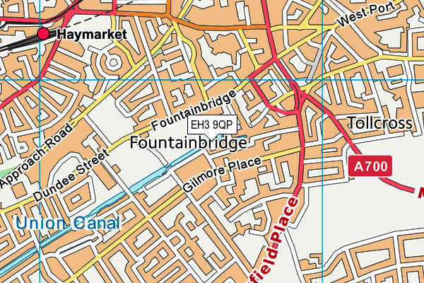 EH3 9QP map - OS VectorMap District (Ordnance Survey)