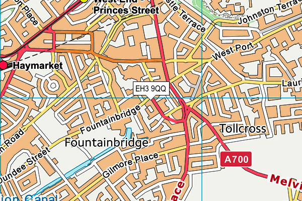 EH3 9QQ map - OS VectorMap District (Ordnance Survey)