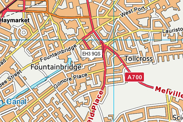 EH3 9QS map - OS VectorMap District (Ordnance Survey)