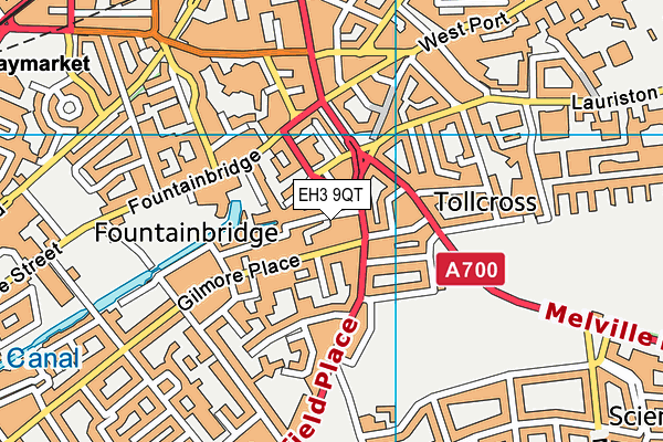 EH3 9QT map - OS VectorMap District (Ordnance Survey)