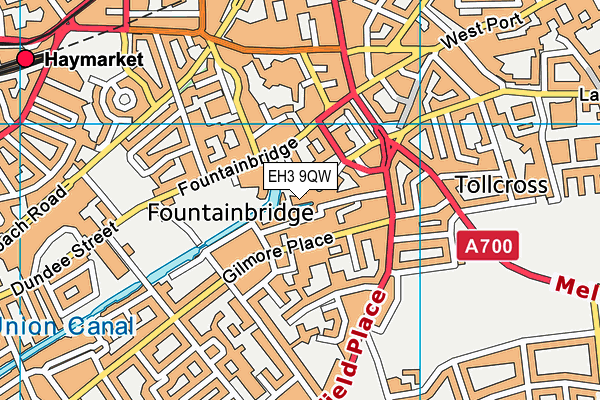 EH3 9QW map - OS VectorMap District (Ordnance Survey)