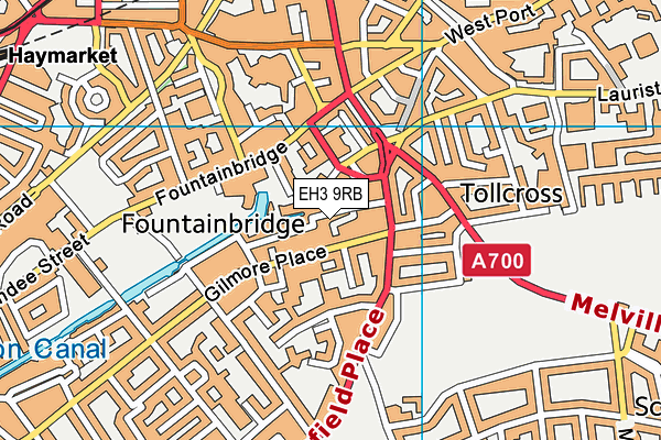 EH3 9RB map - OS VectorMap District (Ordnance Survey)