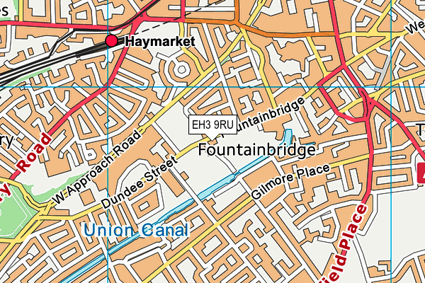 EH3 9RU map - OS VectorMap District (Ordnance Survey)