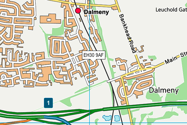 EH30 9AF map - OS VectorMap District (Ordnance Survey)