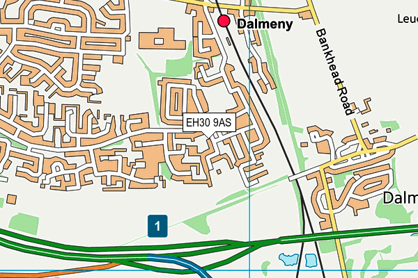 EH30 9AS map - OS VectorMap District (Ordnance Survey)