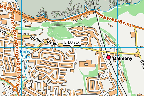 EH30 9JX map - OS VectorMap District (Ordnance Survey)