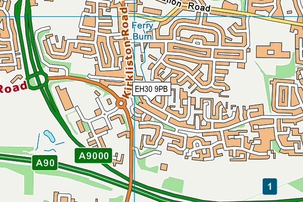 EH30 9PB map - OS VectorMap District (Ordnance Survey)