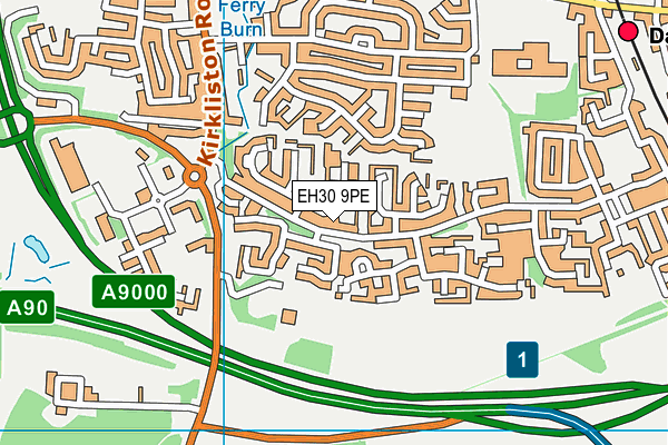 EH30 9PE map - OS VectorMap District (Ordnance Survey)