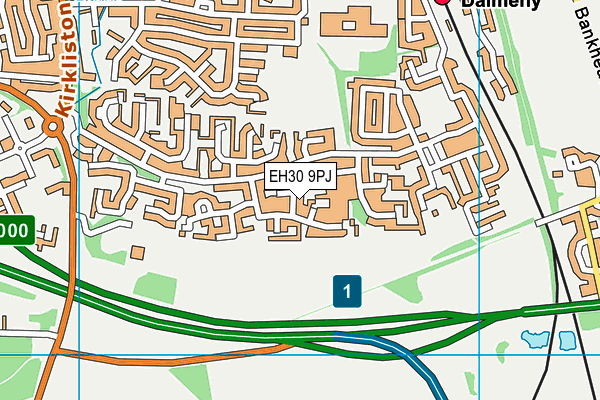 EH30 9PJ map - OS VectorMap District (Ordnance Survey)