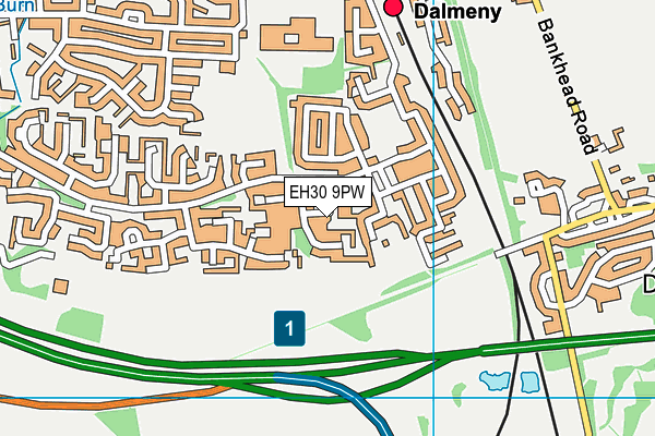 EH30 9PW map - OS VectorMap District (Ordnance Survey)