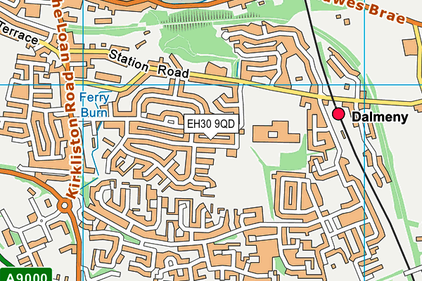 EH30 9QD map - OS VectorMap District (Ordnance Survey)