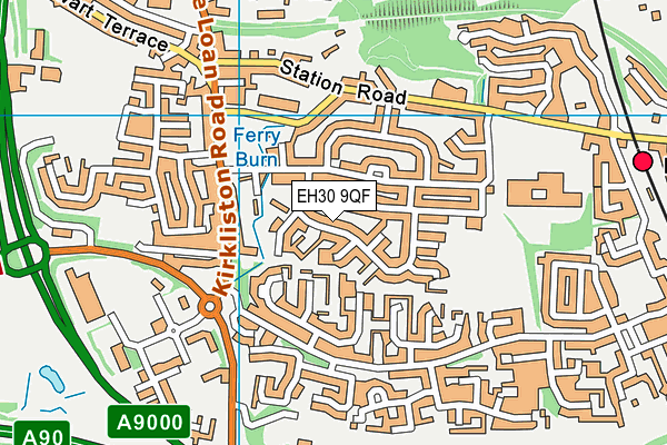EH30 9QF map - OS VectorMap District (Ordnance Survey)