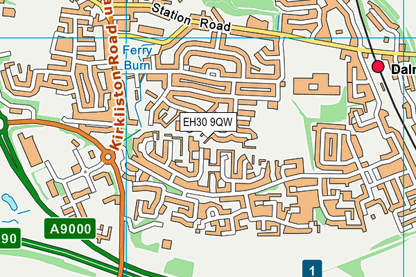 EH30 9QW map - OS VectorMap District (Ordnance Survey)